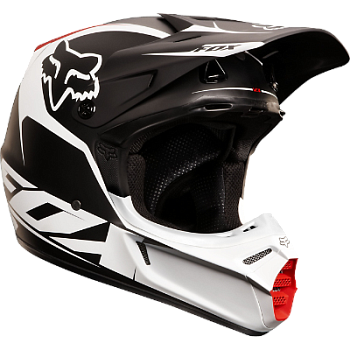 Fox Racing V3 Fathom Matte шлем кроссовый, черно-белый