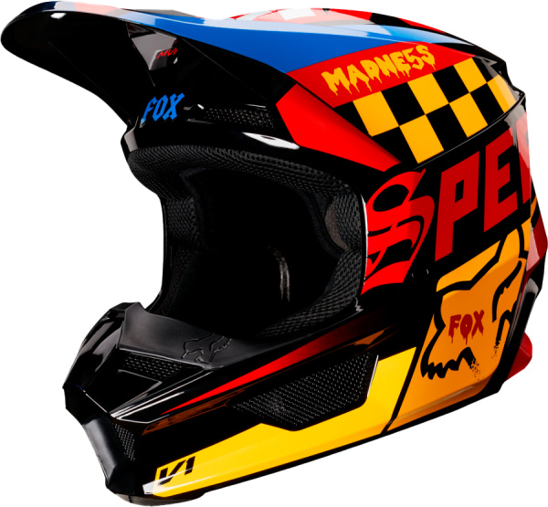 Fox Racing V1 Czar 2019 Youth шлем подростковый, черно-желтый