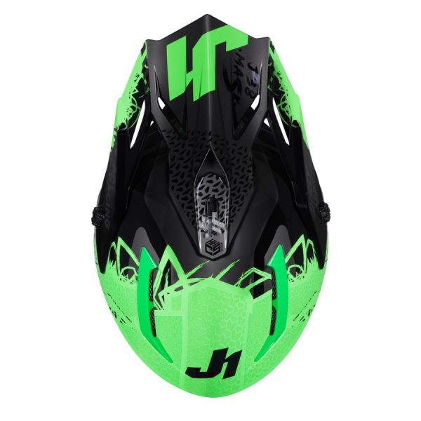 Just1 J38 Mask шлем кроссовый, зелено-серо-черный