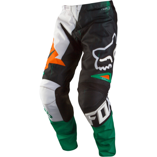 Fox Racing 180 Vandal Kids мотоштаны детские, зелено-оранжевый