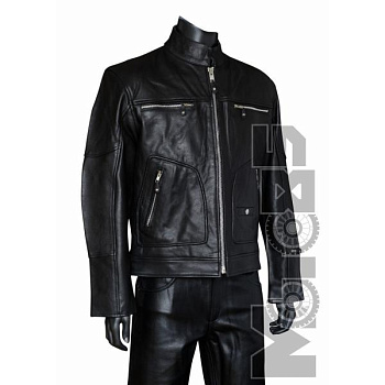 First M291 Куртка мужская кожаная удлиненная с большими карманами
