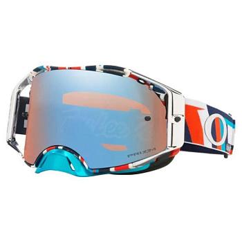 Oakley Airbrake TLD / Prizm Mx Sapphire Iridium мотоочки, бело-оранжево-синий (OO7046-B4)