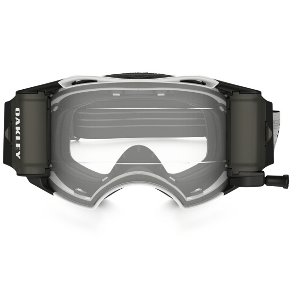 Oakley Airbrake (Roll-Off) Solid мотоочки черно-белый, прозрачная линза (57-990)