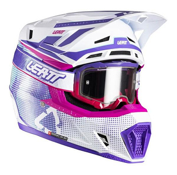 Leatt Kit Moto 7.5 V26 Purple шлем кроссовый + Velocity 4.5 мотоочки
