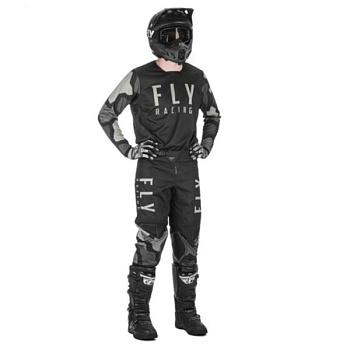 Fly Racing Kinetic K221 2021 комплект, черно-серый Fly Racing Kinetic K221 2021 комплект, черно-серый