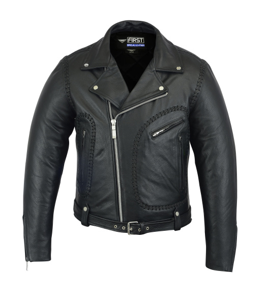 First M784 Косуха кожаная с плетением и бахромой First M784 Косуха кожаная с плетением и бахромой