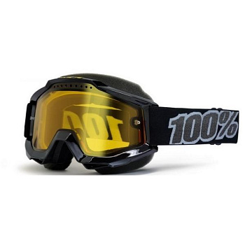 100% Accuri Snowmobile Tornado Yellow Vented Dual Lens w Pins мотоочки