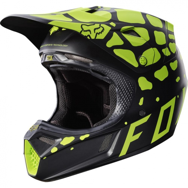 Fox Racing V3 Grav шлем кроссовый, черно-желтый Fox Racing V3 Grav шлем кроссовый, черно-желтый