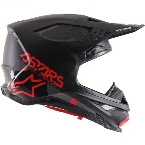 Alpinestars Supertech M8 Echo Black/Gray/Red Fluo Matte Glossy шлем кроссовый
