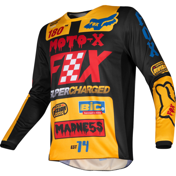 Fox Racing 180 Czar 2019 джерси, черно-желтый