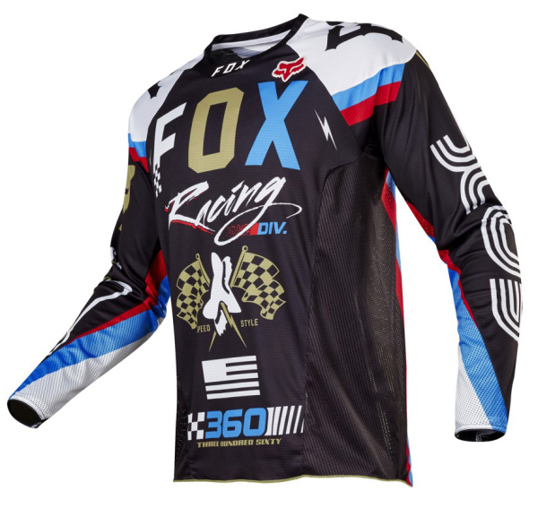 Fox Racing 360 Rohr 2017 джерси, черно-красно-белый Fox Racing 360 Rohr 2017 джерси, черно-красно-белый