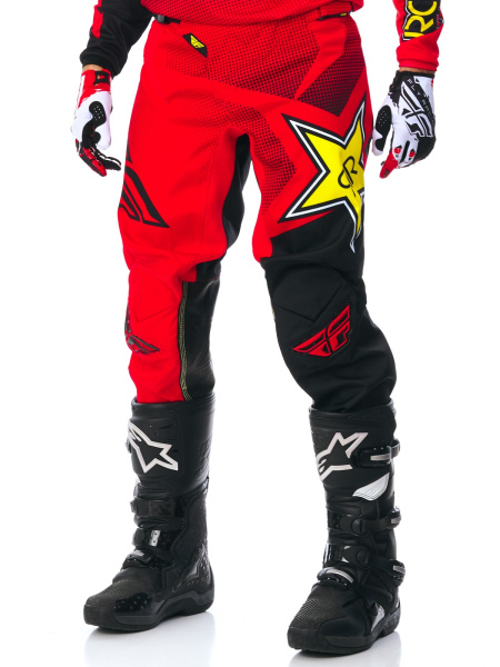 Fly Racing Kinetic Rockstar 2017 мотоштаны, красно-черный Fly Racing Kinetic Rockstar 2017 мотоштаны, красно-черный
