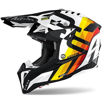Airoh Aviator 3 Rainbow White Gloss шлем внедорожный