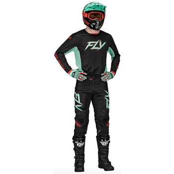Fly Racing Kinetic S.E. Rave Black/Mint/Red комплект Fly Racing Kinetic S.E. Rave Black/Mint/Red комплект