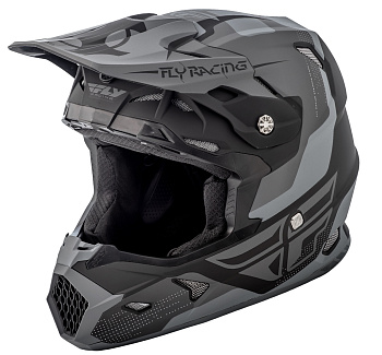 Fly Racing Toxin Original  2018 шлем кроссовый, черно-серый матовый Fly Racing Toxin Original  2018 шлем кроссовый, черно-серый матовый