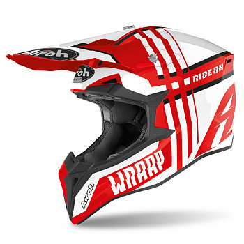 Airoh Wraap Broken шлем внедорожный, красно-белый