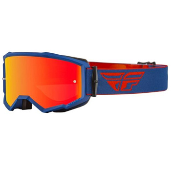 Fly Racing Zone 2022 мотоочки, красно-синий, красная зеркальная линза