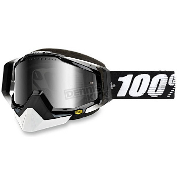 100% Racecraft Snow Abyss Black / Mirror Silver Vented Dual Lens w/Pins очки снегоходные, черный