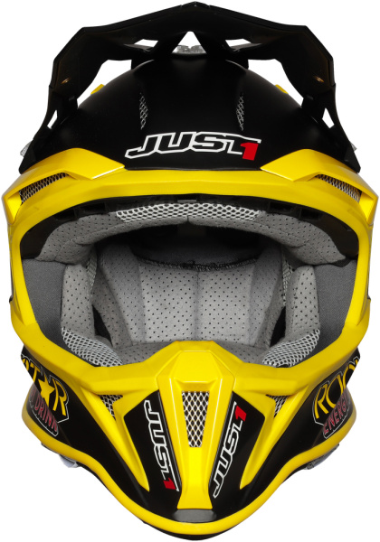 Just1 J18 RockStar шлем кроссовый, желто-черно-белый