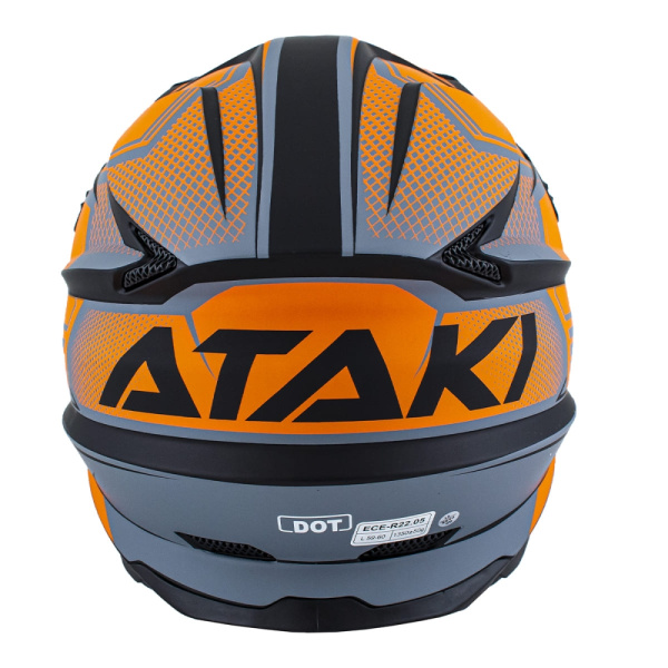 Ataki JK801A Legacy шлем кроссовый, оранжево-серый матовый