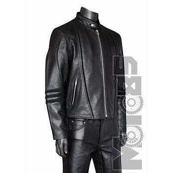 First M220 Куртка мужская кожаная пилот с принтом Мотоангел