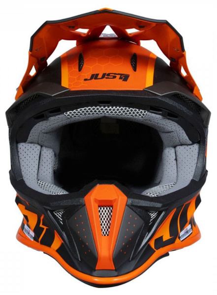 Just1 J18 Hexa Orange Titanium Black шлем кроссовый