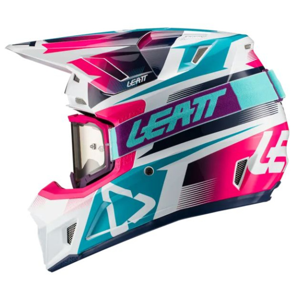Leatt Kit Moto 7.5 V21 Pink шлем кроссовый + Velocity 4.5 мотоочки