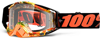 100% Racecraft Paradise /Clear Lens мотоочки, оранжево-черный, прозрачная линза