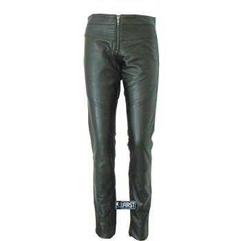 First L502 Кожаные брюки с резинкой, женские, черный