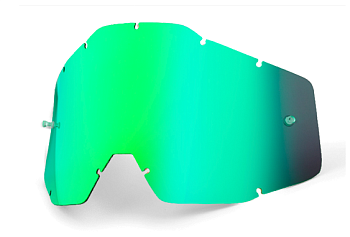 100% Racecraft/Accuri/Strata AntiFog линза, зеленый зеркальный