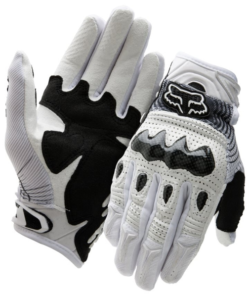 Fox Bomber мотоперчатки с защитой, бело-черный