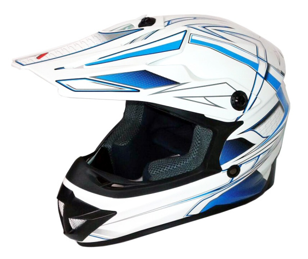 Ataki SC-15 Rift шлем кроссовый детский, бело-синий Ataki SC-15 Rift шлем кроссовый детский, бело-синий