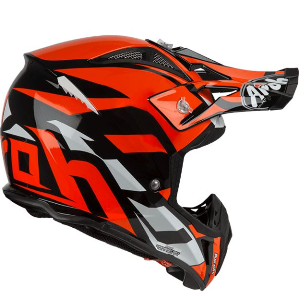 Airoh Aviator 2.3 шлем внедорожный, черно-бело-оранжевый