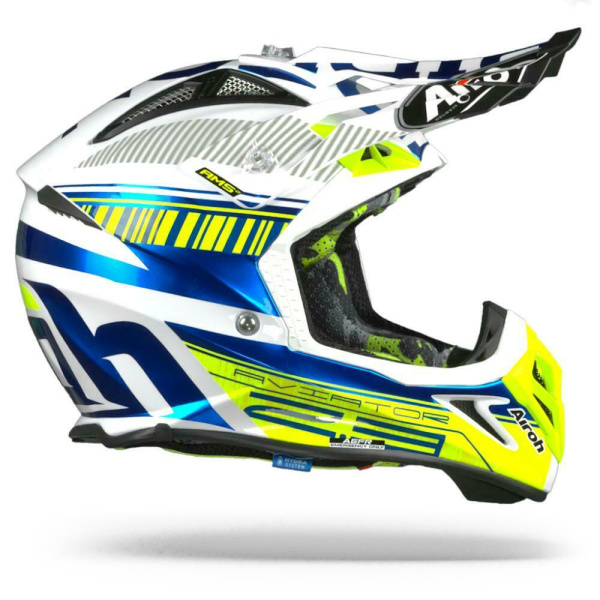 Airoh Aviator 2.3 шлем внедорожный, бело-желто-голубой