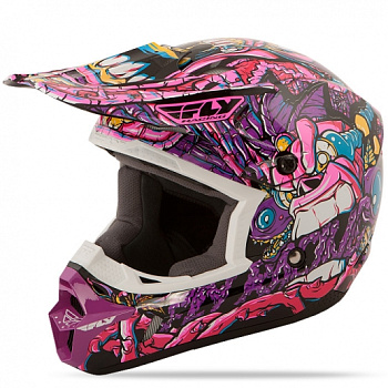Fly Racing Kinetic Jungle Youth шлем подростковый, фиолетово-розовый Fly Racing Kinetic Jungle Youth шлем подростковый, фиолетово-розовый