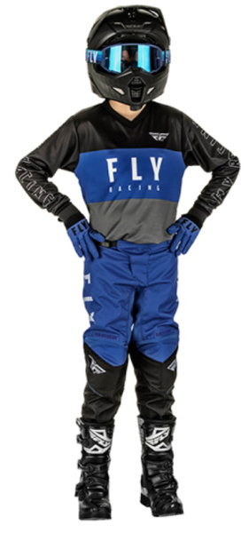 Fly Racing F-16 2022 комплект подростковый, сине-серо-черный Fly Racing F-16 2022 комплект подростковый, сине-серо-черный