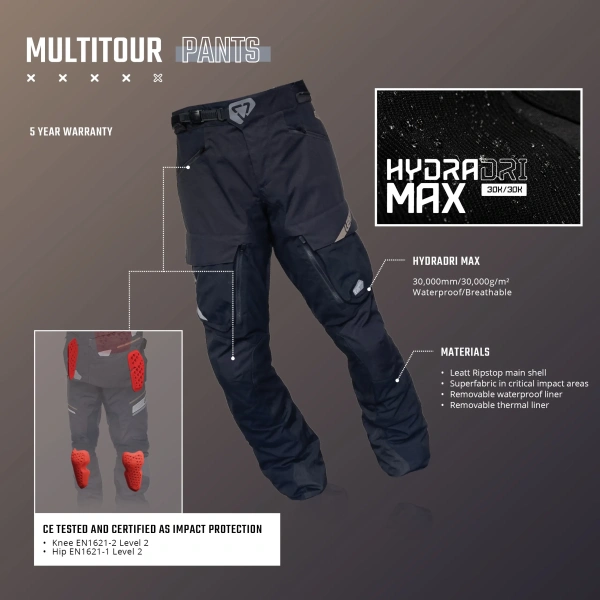 Leatt ADV MultiTour 7.5 Stealth мотоштаны Leatt ADV MultiTour 7.5 Stealth мотоштаны