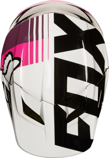 Fox Racing V1 Halyn 2018 Youth шлем подростковый, черно-малиново-белый