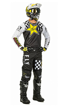 Fly Racing Kinetic Rockstar 2020 комплект, черно-белый Fly Racing Kinetic Rockstar 2020 комплект, черно-белый
