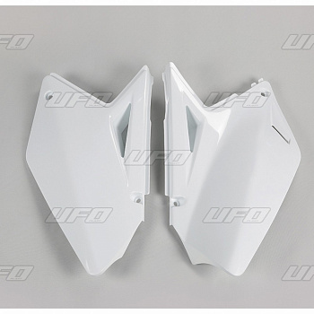 Ufo щиток бокового номера Suzuki RM-Z 250 07-09, белый (SU04902)