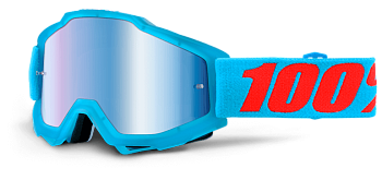100% Accuri Acidulous Cyan/Mirror Blue Lens мотоочки, красно-голубой, зеркальная синяя линза