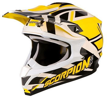 Scorpion VX-15 Air Unadilla шлем кроссовый, желто-черно-белый