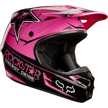 Fox Racing V1 Rockstar шлем кроссовый, розово-черный