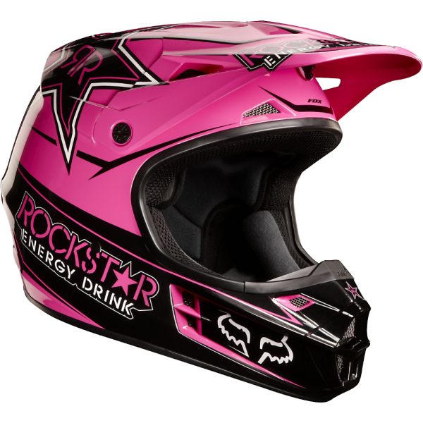 Fox Racing V1 Rockstar шлем кроссовый, розово-черный