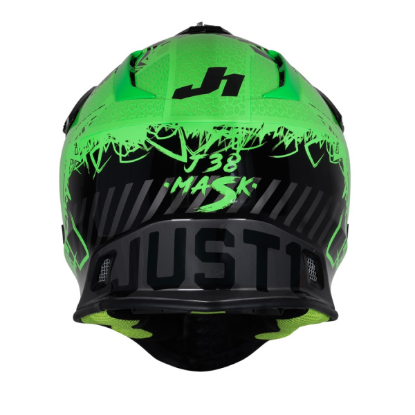 Just1 J38 Mask шлем кроссовый, зелено-серо-черный