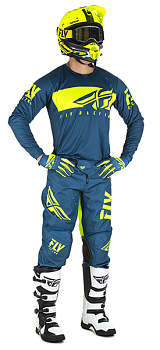 Fly Racing Kinetic Shield комплект, сине-желтый Fly Racing Kinetic Shield комплект, сине-желтый