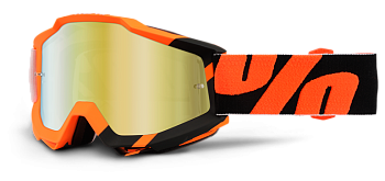 100% Accuri Wildblast Mirror Gold Lens мотоочки, оранжево-черный, зеркальная золотая линза