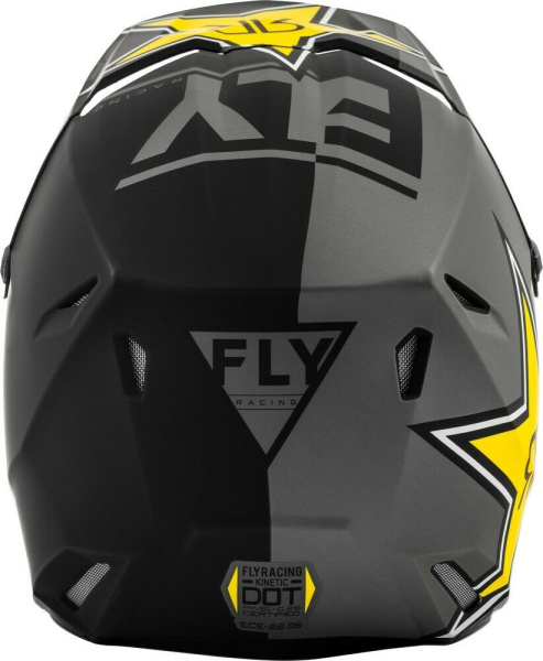 Fly Racing Kinetic Rockstar Ece шлем кроссовый, серо-черно-желтый матовый Fly Racing Kinetic Rockstar Ece шлем кроссовый, серо-черно-желтый матовый
