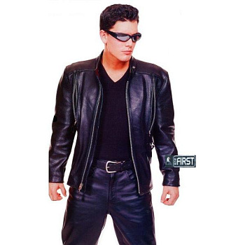 First M274 Куртка мужская кожаная Пилот с прямой молнией, 4XL