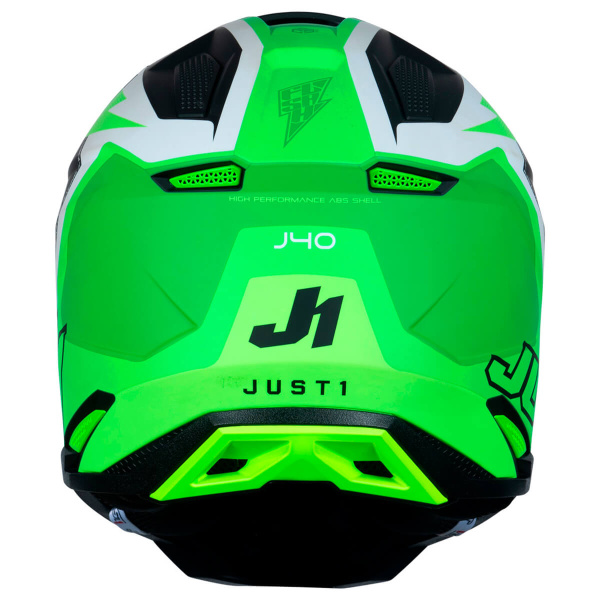 Just1 J40 Flash Fluo Green White Black шлем кроссовый